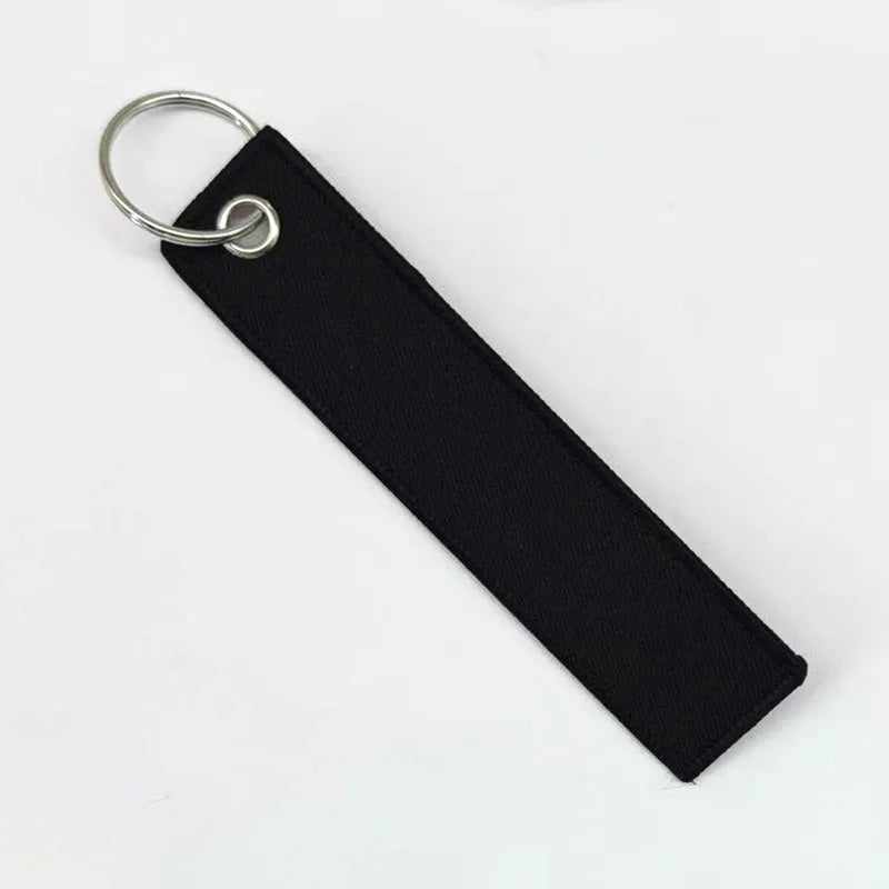 1PC Custom LOGO Keychain Blank Canvas Webbing Personalized Key Chains Motorcycle Popular Ribbon Weave Keyring Bag Accessory