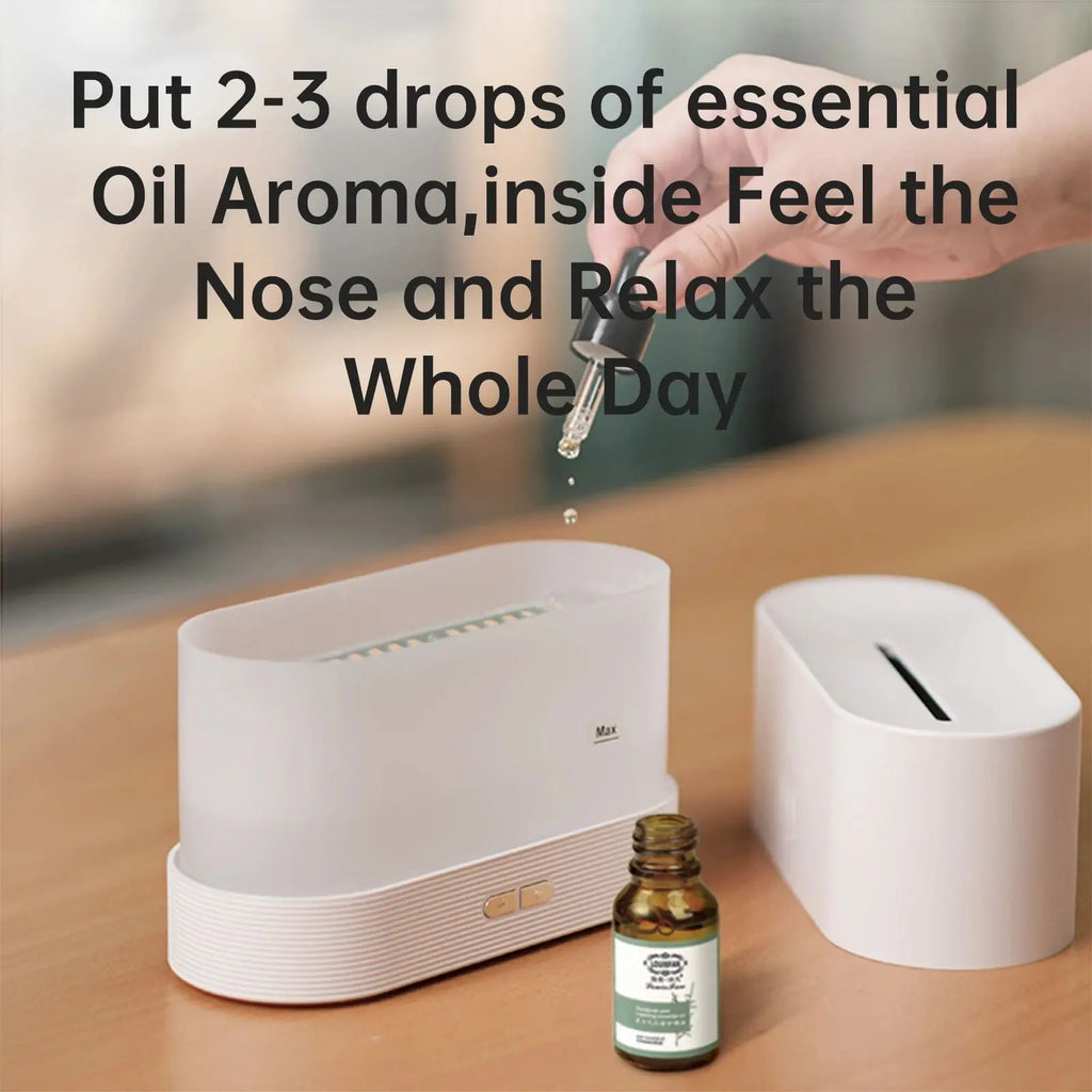 Vissko Aroma Diffuser Air Humidifier Ultrasonic Aromatherapy Cool Mist Maker 180ML Essential Oil Flame Lamp Difusors For Home
