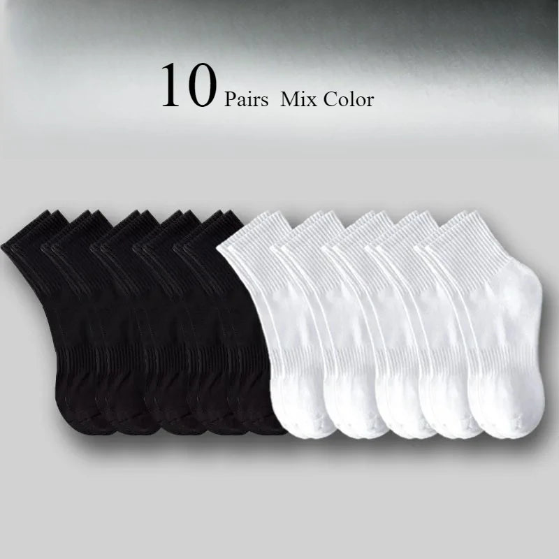 1/10/20 Pairs Neutral men female Round Neck Socks Spring Summer Sweat Absorbing Breathable Soft Comfortable Couple Sports Socks