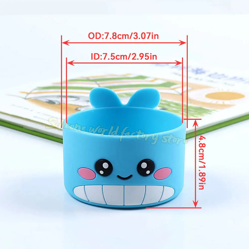 SW 7.5CM Cartoon Animal Bow Silicone Cup Bottom Cover For Stanley 40oz Tumbler Protective Water Bottle Sleeve Anti-slip Cup Boot