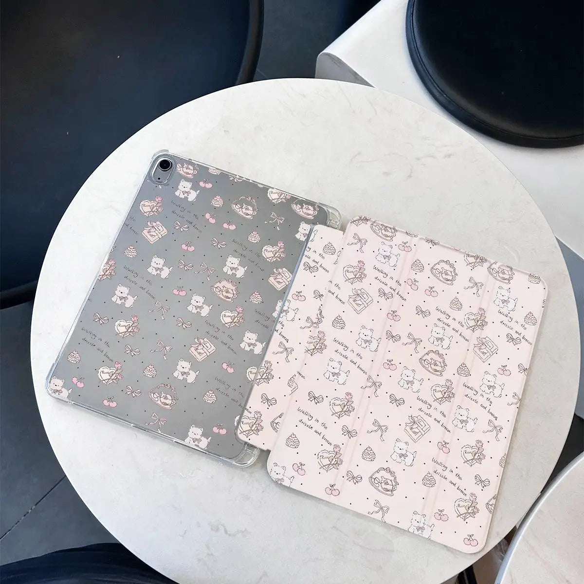 Flower Print Trifold Stand Smart Case for Ipad Air3 10.5 Air 6 11 Inch IPad 10th Generation IPad 5/6/7/8/9/10 Gen Cover 아이패드 케이스