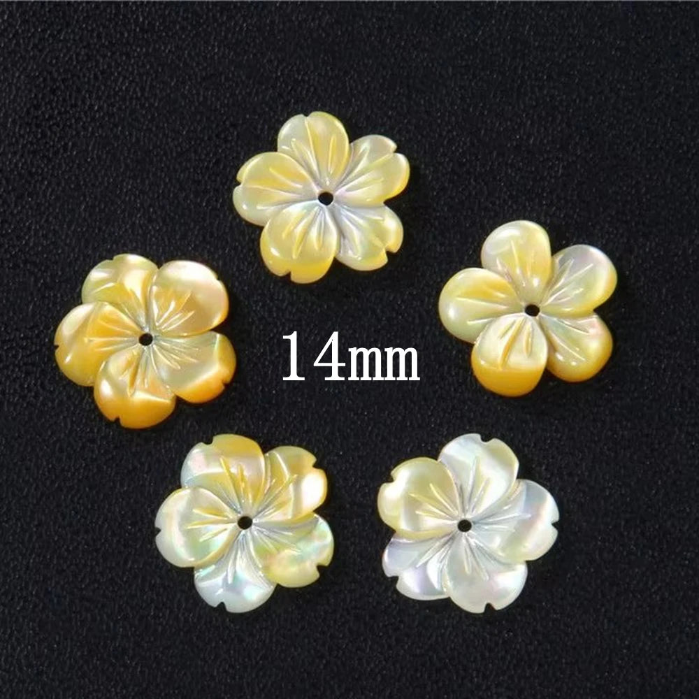 New In Natural Pearl Flower Shape Beads Mother of Pearl Charm Beads Natural Shell Bead for DIY Bracelet Necklaces Earrings Ring