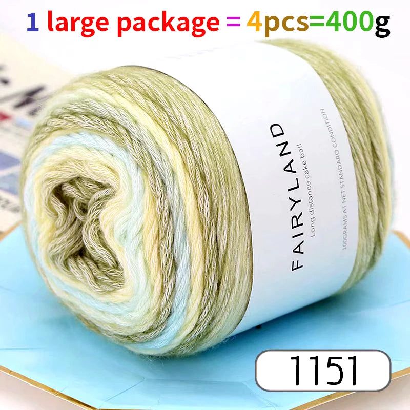 1pc 100g Gradient Rainbow Yarn, Suitable for DIY Crochet and Knitted Warm Sweaters, Scarves, Hats, Shawls, Etc