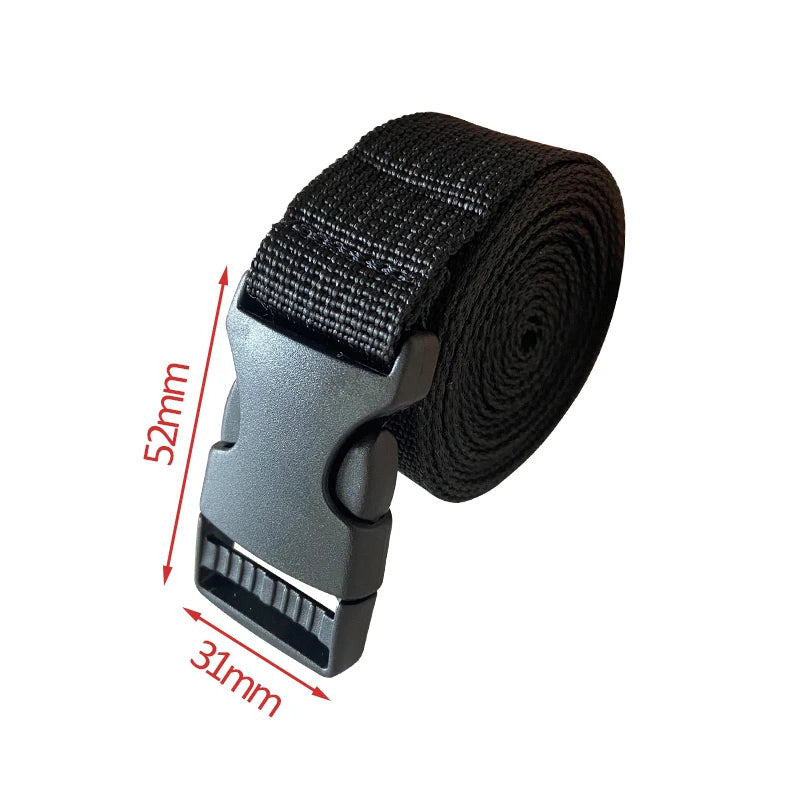 Black Durable Nylon 1/1.5/2m Travel Tied Cargo Tie Down Luggage Lash Belt Strap With Cam Buckle Travel Kits Outdoor Camping Tool