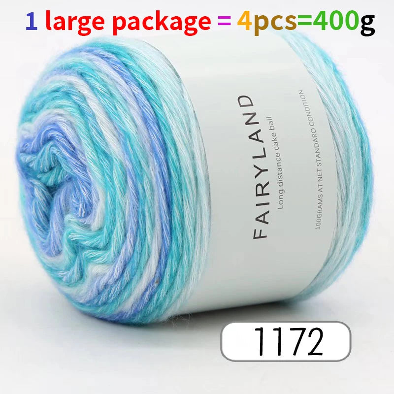 1pc 100g Gradient Rainbow Yarn, Suitable for DIY Crochet and Knitted Warm Sweaters, Scarves, Hats, Shawls, Etc