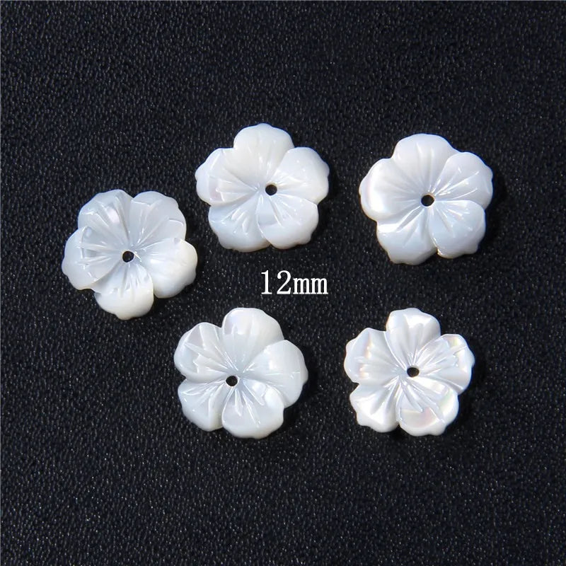 New In Natural Pearl Flower Shape Beads Mother of Pearl Charm Beads Natural Shell Bead for DIY Bracelet Necklaces Earrings Ring