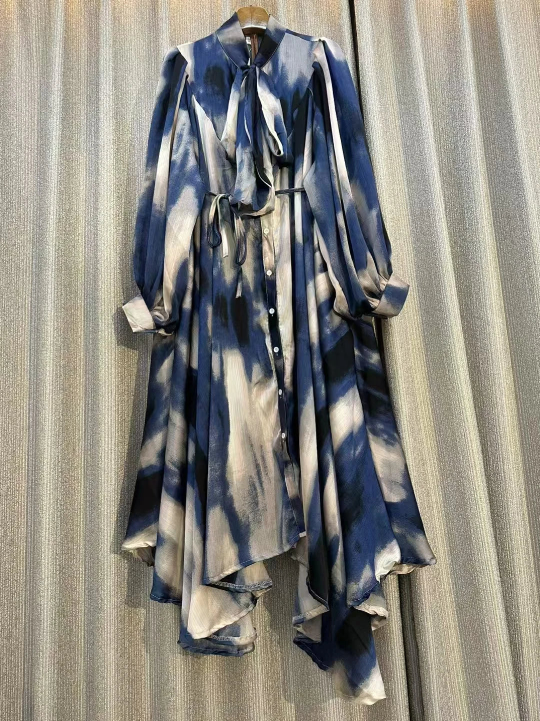 Jarlrysberg Luxury Bohemian Maxi Dress for Women Long Sleeve Irregular Print Loose Casual Vintage Fashion Party Dress New 2025