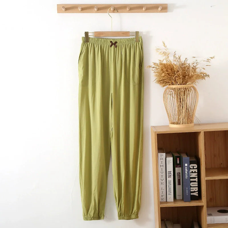 Women Pajama Pants Pijama Night Wear Female Spring Autumn Viscose Sleepwear Women's Thin Loose Homewear Pants Pj Bottoms