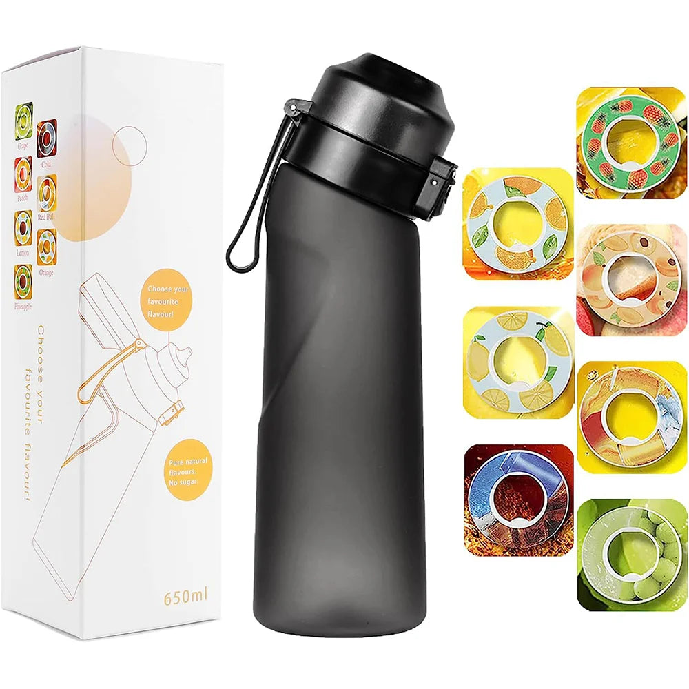 650ml Flavored Water Bottle Sports Drinking Bottle Flavor Pods Fruit Scent Up Water Cup for Outdoor Camping Fitness Fashion