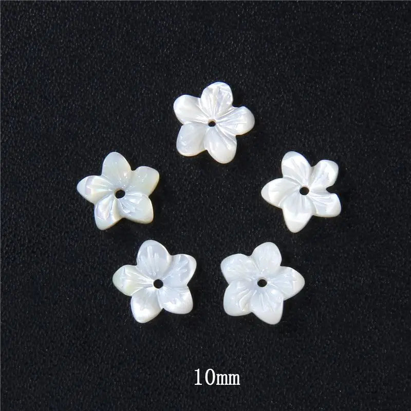 New In Natural Pearl Flower Shape Beads Mother of Pearl Charm Beads Natural Shell Bead for DIY Bracelet Necklaces Earrings Ring
