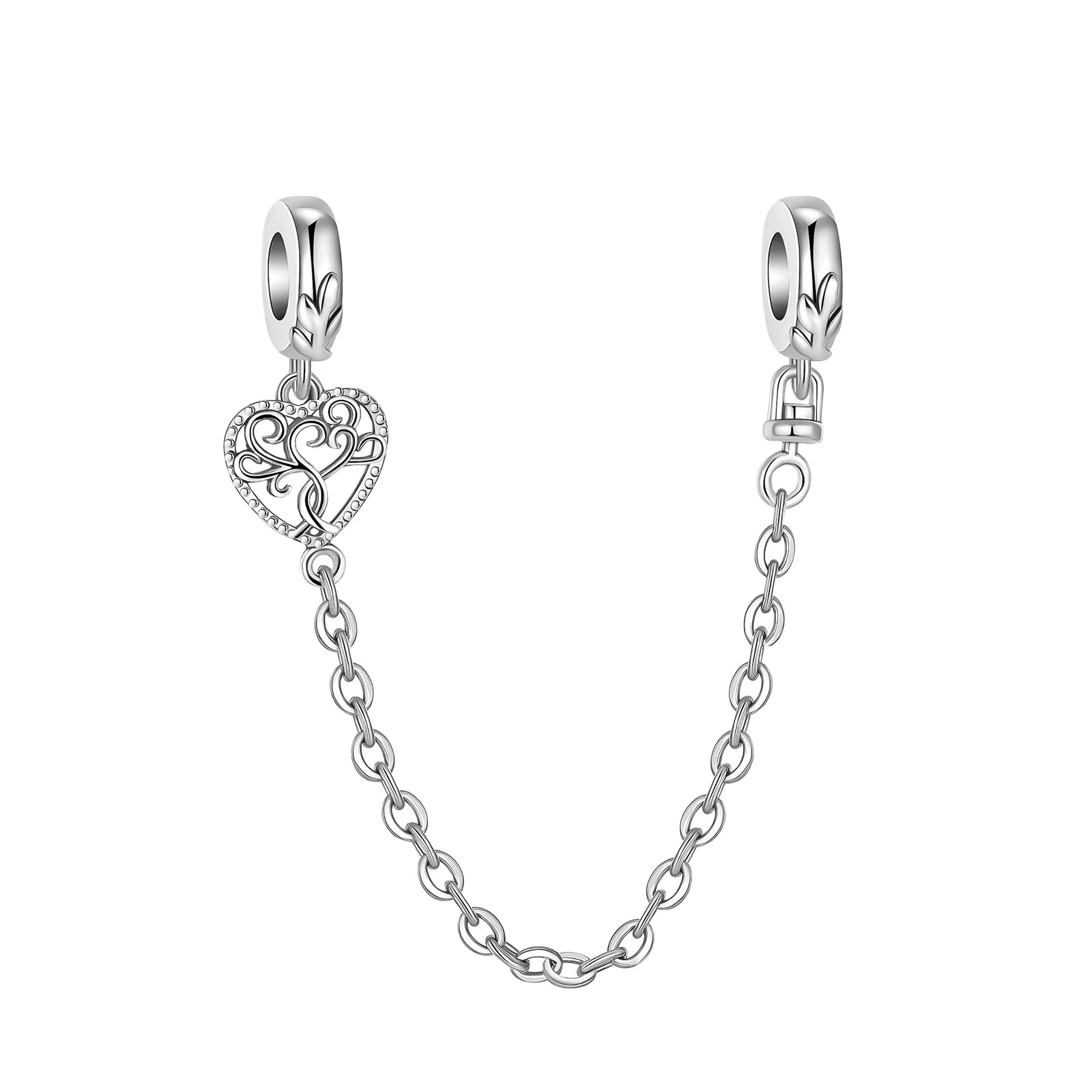 2024 New 925 Sterling Silver Bead Golden Heart-Shaped Lock Birthday Candle Charm Fit Bracelet DIY Women Jewelry
