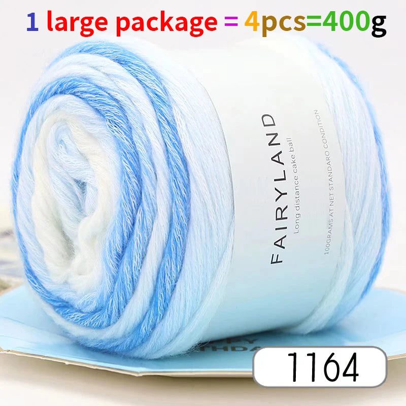 1pc 100g Gradient Rainbow Yarn, Suitable for DIY Crochet and Knitted Warm Sweaters, Scarves, Hats, Shawls, Etc