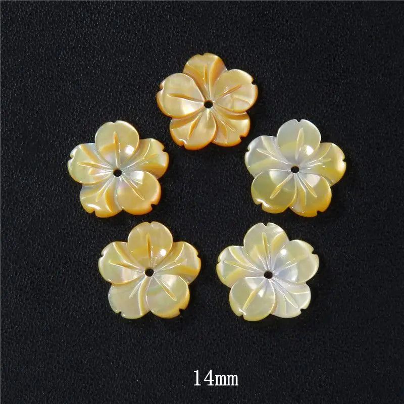 New In Natural Pearl Flower Shape Beads Mother of Pearl Charm Beads Natural Shell Bead for DIY Bracelet Necklaces Earrings Ring