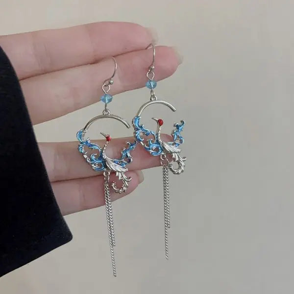 New Trendy Green Zircon Butterfly Earrings for Women Light Luxury Sweet Long Tassel Earrings Aesthetics Wedding Party Jewelry