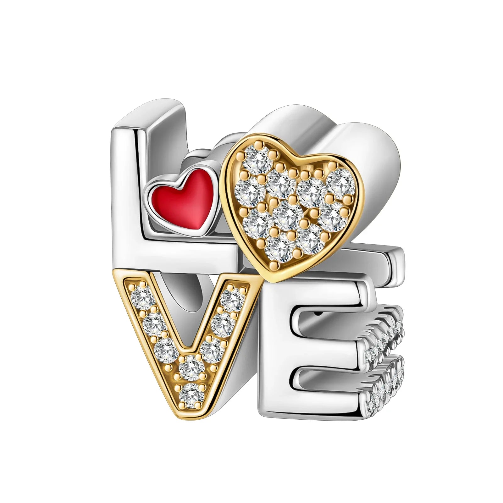 2024 New 925 Sterling Silver Bead Golden Heart-Shaped Lock Birthday Candle Charm Fit Bracelet DIY Women Jewelry