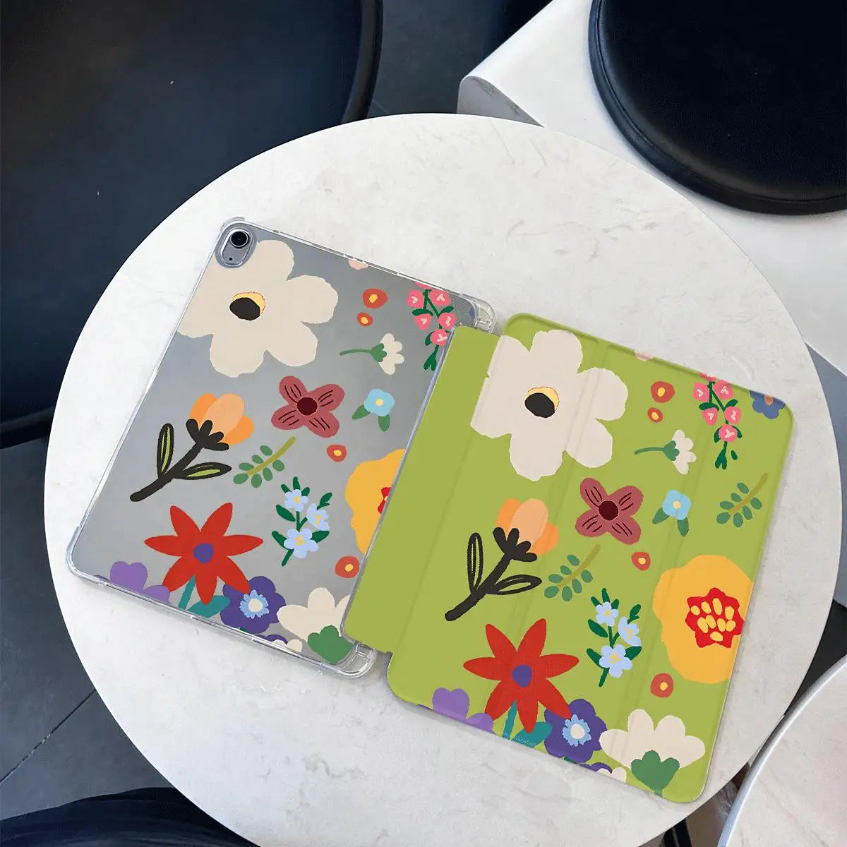 Flower Print Trifold Stand Smart Case for Ipad Air3 10.5 Air 6 11 Inch IPad 10th Generation IPad 5/6/7/8/9/10 Gen Cover 아이패드 케이스