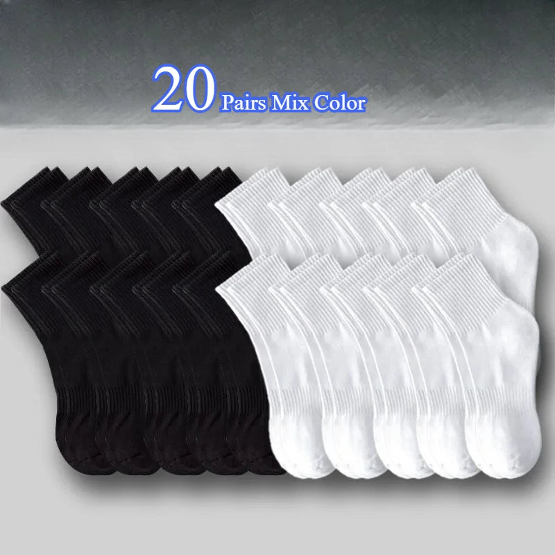 1/10/20 Pairs Neutral men female Round Neck Socks Spring Summer Sweat Absorbing Breathable Soft Comfortable Couple Sports Socks