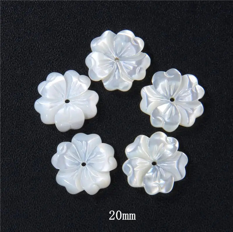 New In Natural Pearl Flower Shape Beads Mother of Pearl Charm Beads Natural Shell Bead for DIY Bracelet Necklaces Earrings Ring