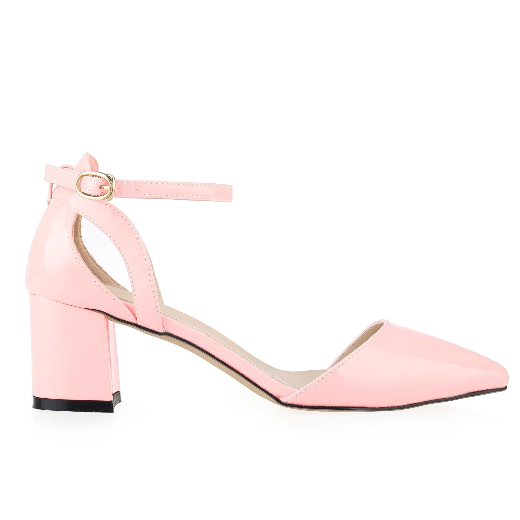 2026 Summer Women Sandals Sexy 5cm Single Work OL Thick High Heels Matte Pointed Toe Pumps Shollow Mouth Party Red Wedding Shoes