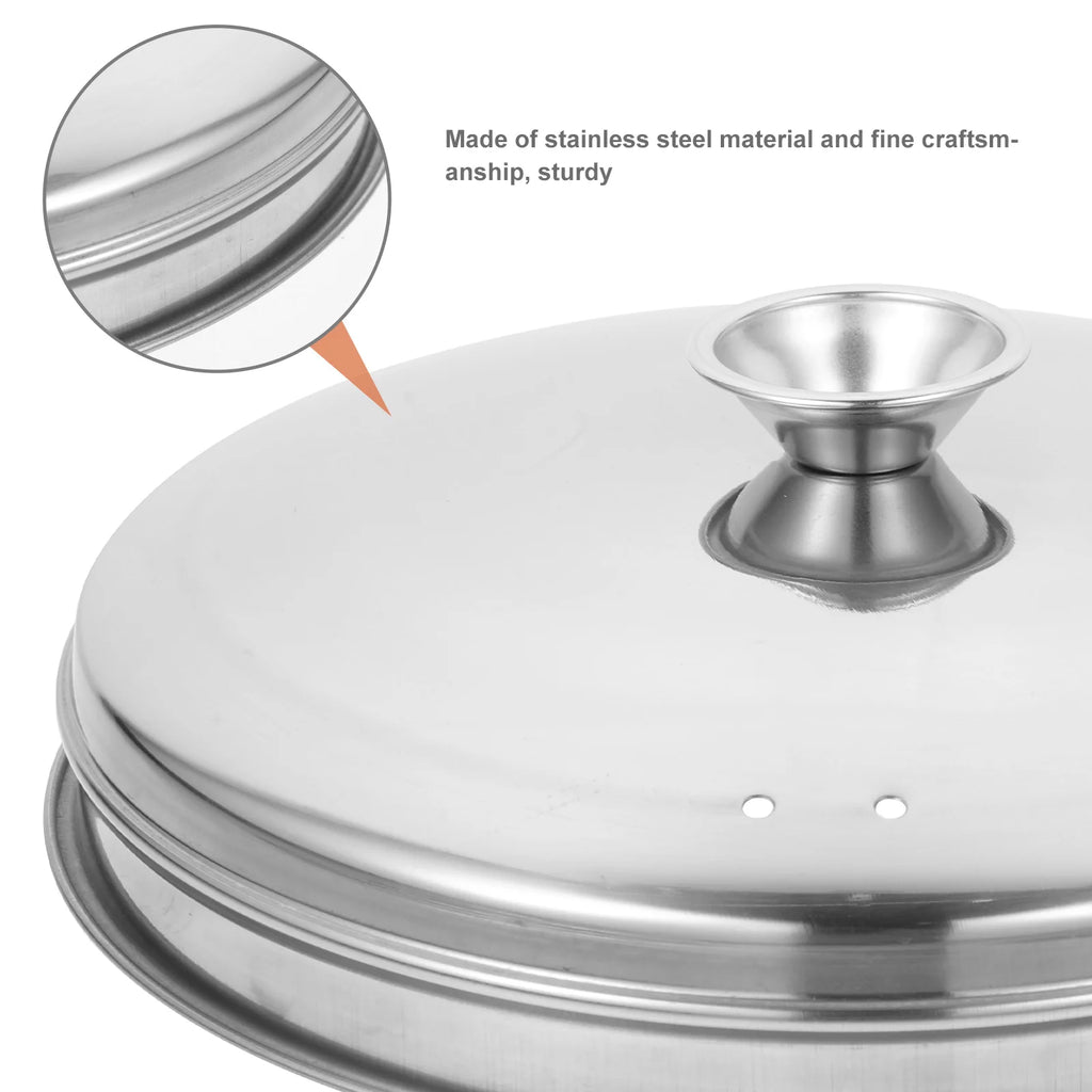 Stainless Steel Steamer Lid Cheese Its Cover Food Binaural Steak Dome Basting Griddle Household