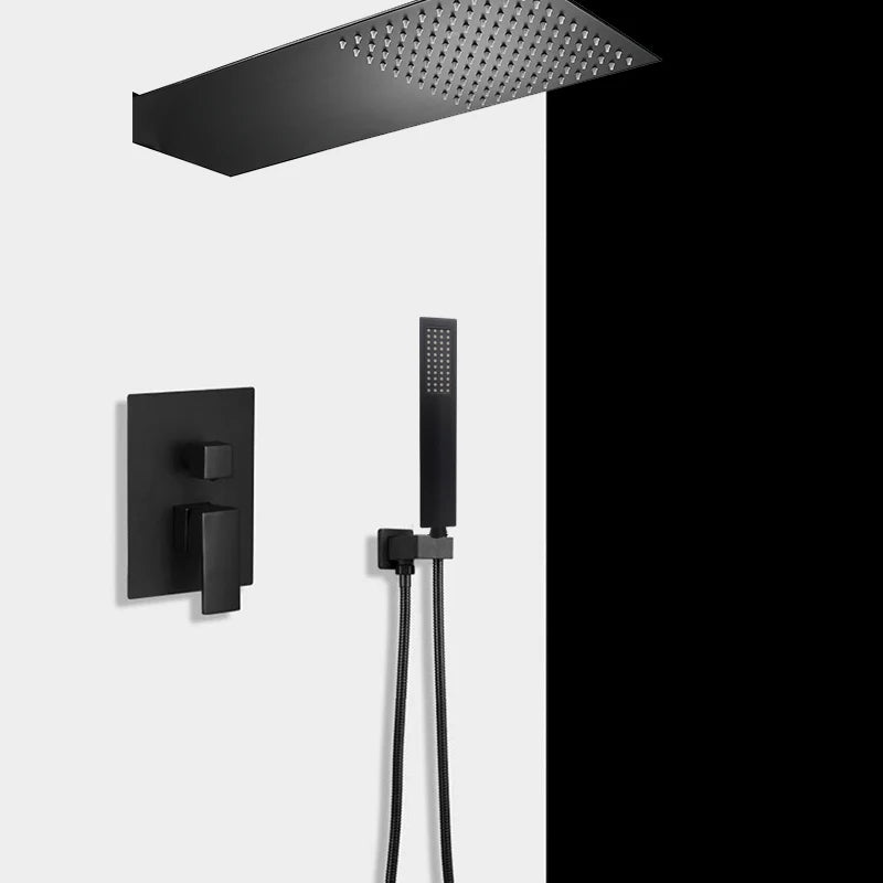 BAKALA Stainless Steel Rain Shower Head Senior Flush Set Waterfall Faucet with Hand Shower - Modern Bathroom Accessories