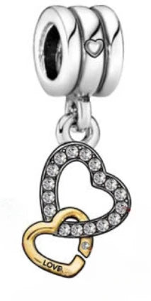 2024 New 925 Sterling Silver Bead Golden Heart-Shaped Lock Birthday Candle Charm Fit Bracelet DIY Women Jewelry