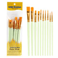10Pcs Paint Brushes Set, Nylon Hair Paint Brushes for Acrylic Oil Watercolor Face Nail Art, Miniature Detailing Painting Drawing
