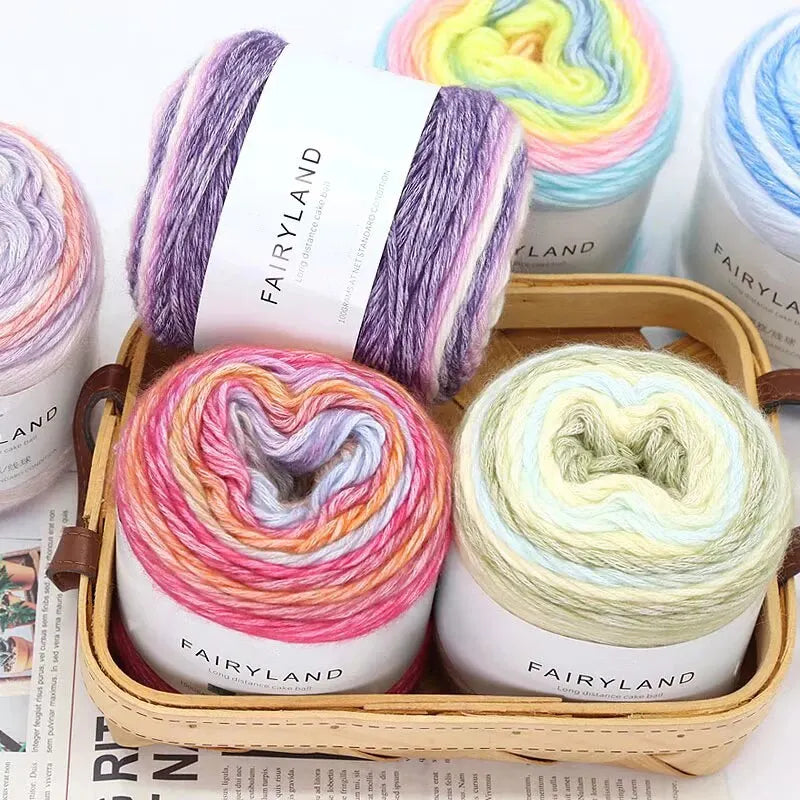 1pc 100g Gradient Rainbow Yarn, Suitable for DIY Crochet and Knitted Warm Sweaters, Scarves, Hats, Shawls, Etc