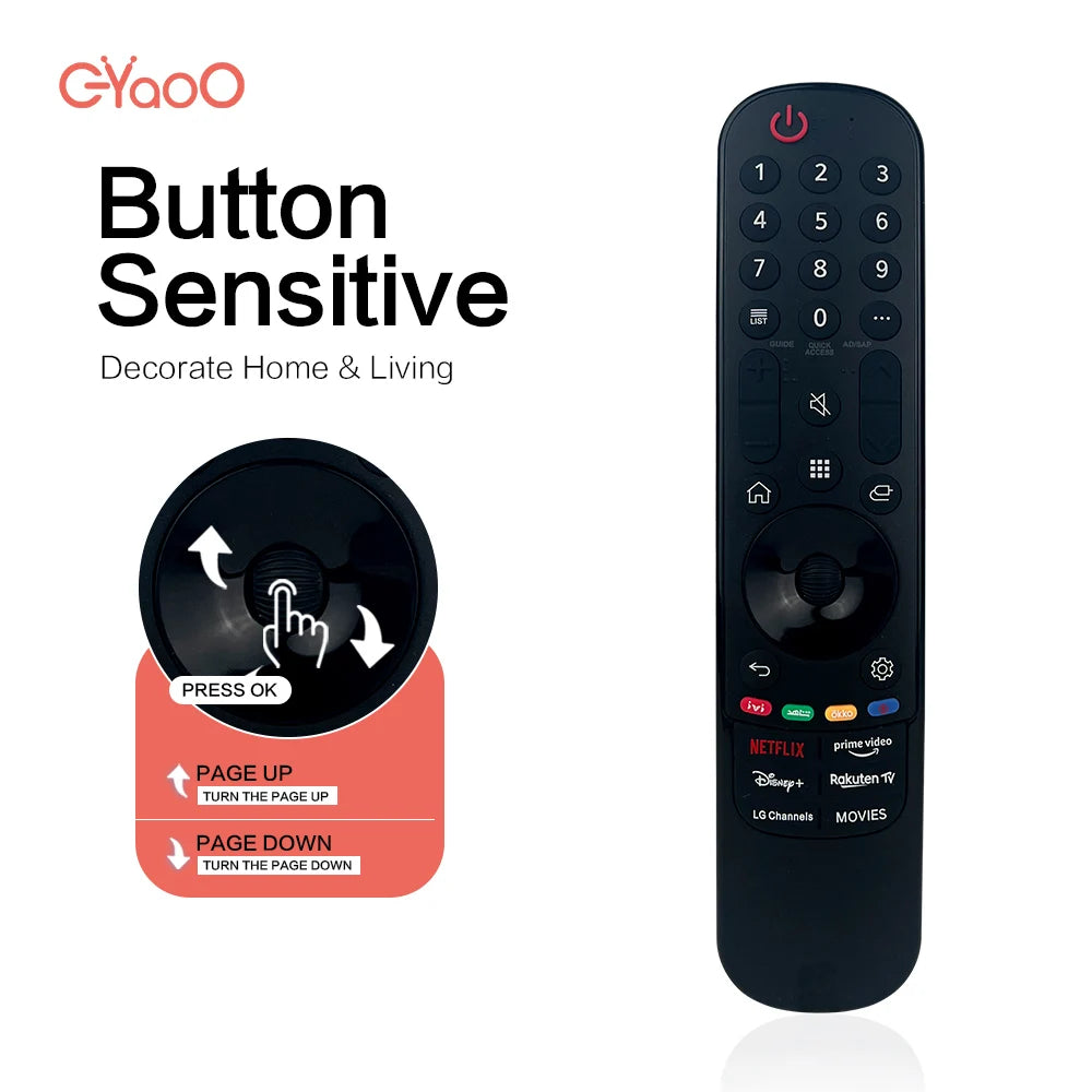 MR21GA Replacement for Smart Magic Remote Control MR23GA MR22GA MR20CA NO Pointer No Voice Function for UHD OLED QNED