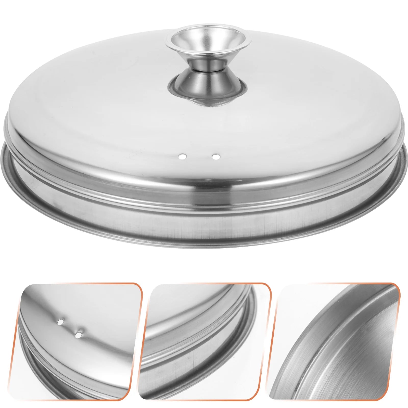 Stainless Steel Steamer Lid Cheese Its Cover Food Binaural Steak Dome Basting Griddle Household