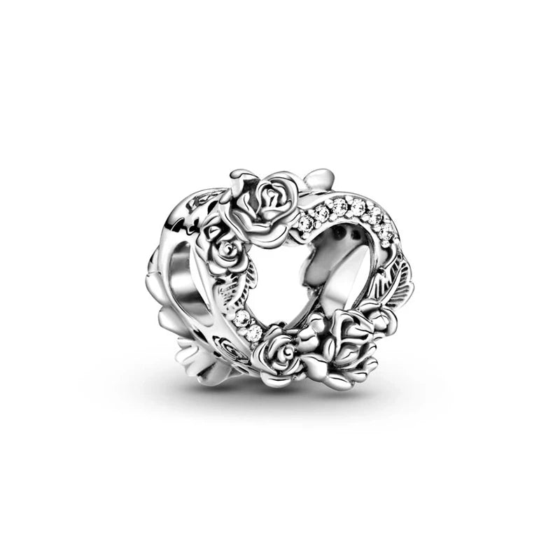 2026 Bestselling DIY Heart&Round Jewelry Gift Fit Original European Silver Bracelet Necklace Flower Charm Coffee Ice Cream Bead
