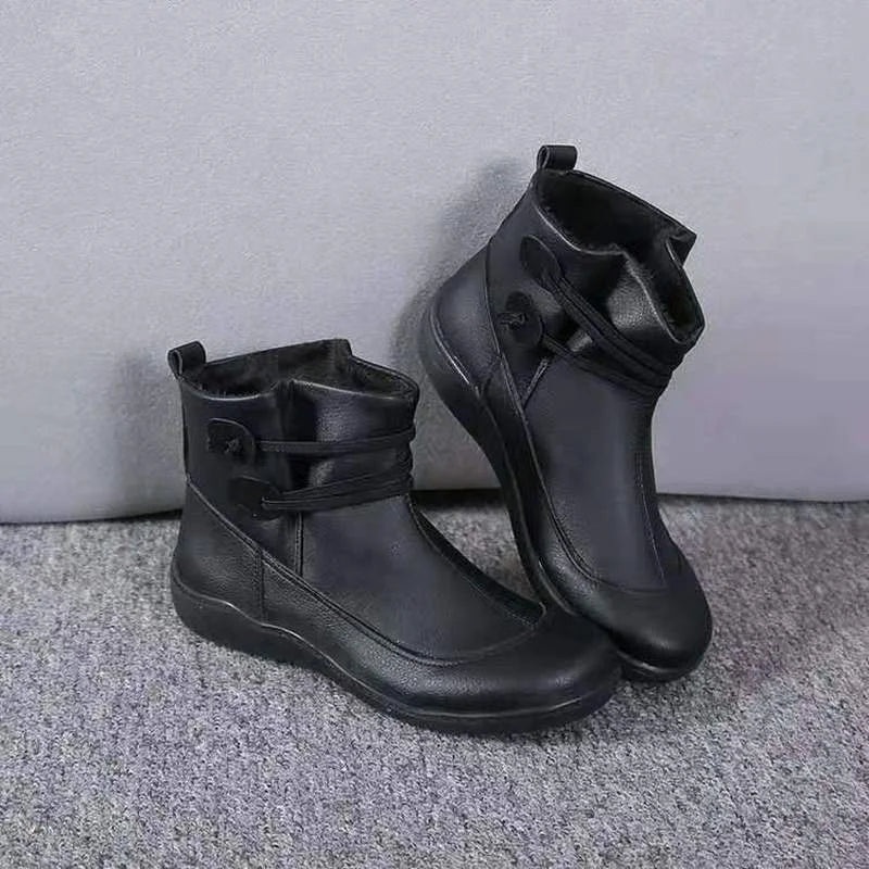 Boots Women Chelsea Ankle Botins Low Cowboy Sneakers Rain  Snow Western Flat-heeled Gothic Punk New Rock on Offer