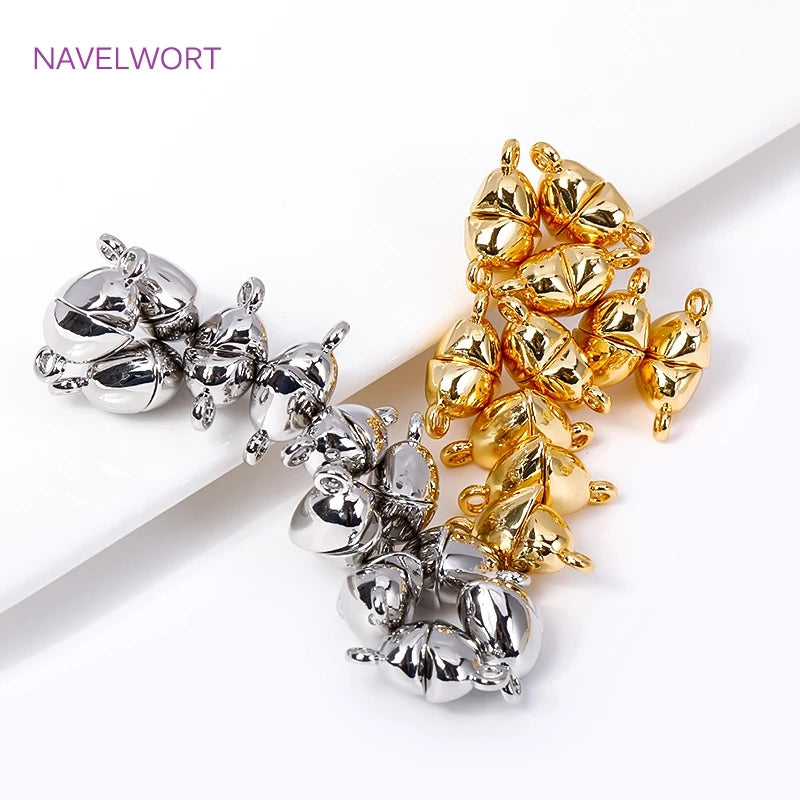 18K Gold Plated Brass Magnet End Clasp Connectors Metal Magnet Clasp Charms For Jewelry Making DIY Bracelet Necklace Accessories