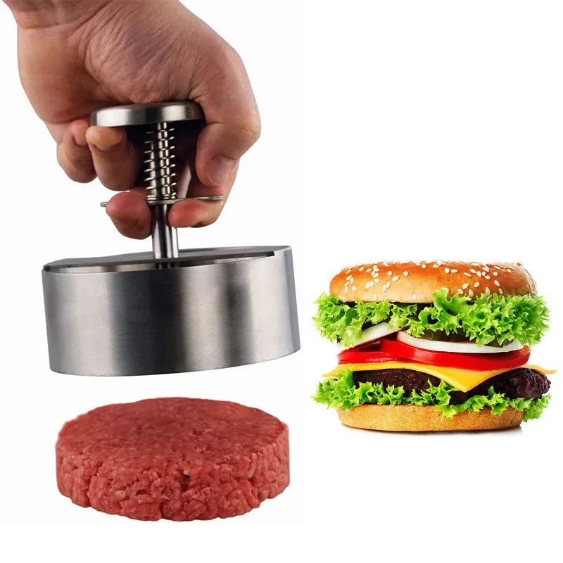 Stainless Steel Hamburger Maker Burger Press Round Shape Non-Stick Cutlets Hamburger Meat Beef Grill Burger Smasher Patty Mold