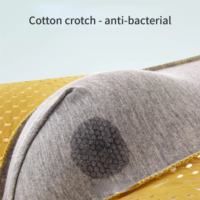 Ice Silk Mesh Underwear Men Boxers Comfortable Anti-bacterial Hollowed Out Breathable Men Summer Light Thin Section Boxer Shorts