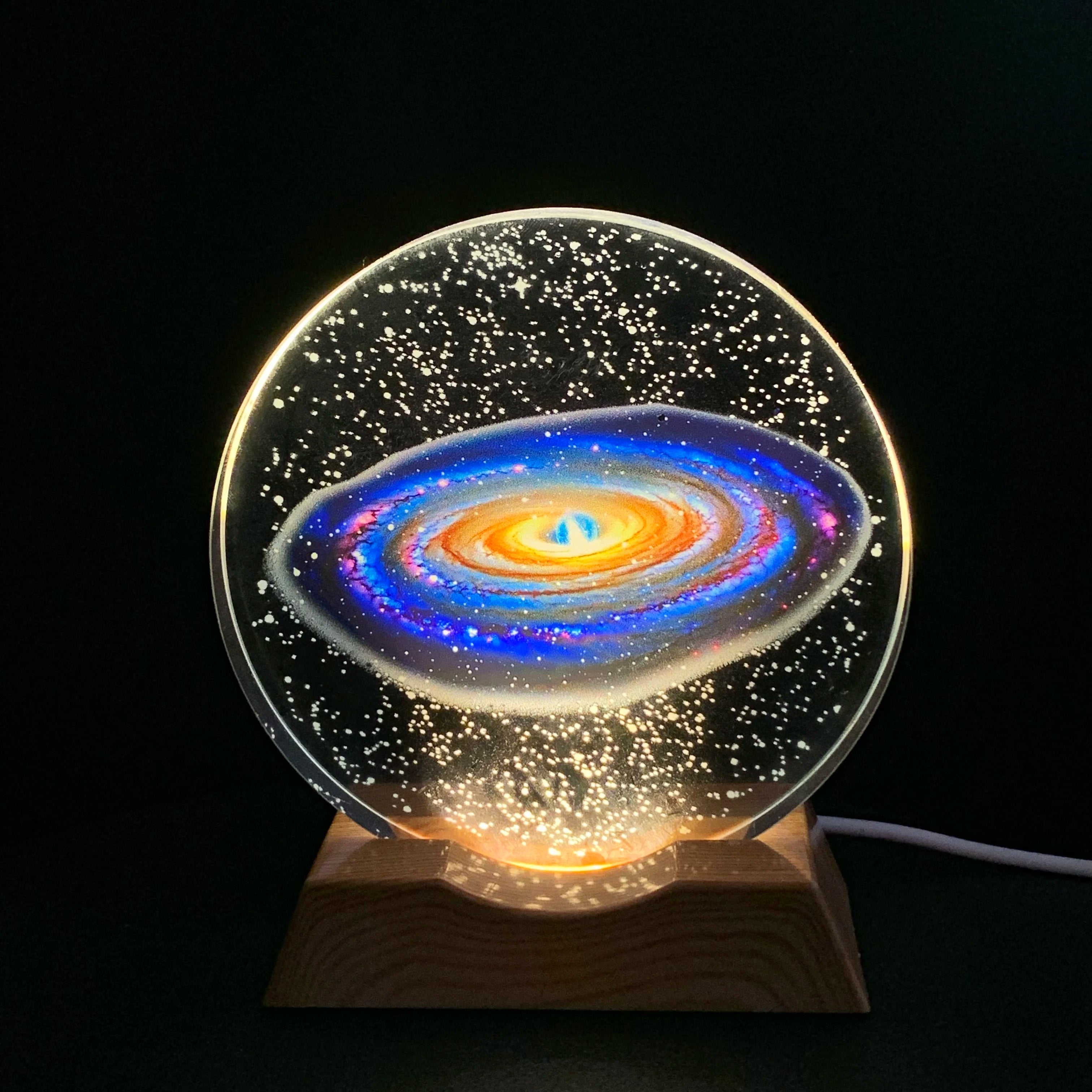 Galaxy Crystal LED Night Light Strip Base, Glass Decorative Lamp, Suitable for bedrooms, living rooms, birthday and Mother's Day