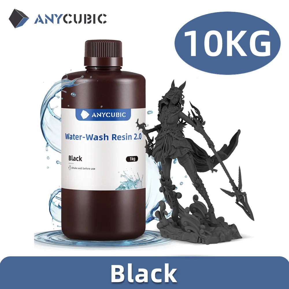 ANYCUBIC 10KG Water-Wash Resin For LCD 3D Printer High Precision Low Odor Low Viscosity 3D Printing Standard Photopolymer