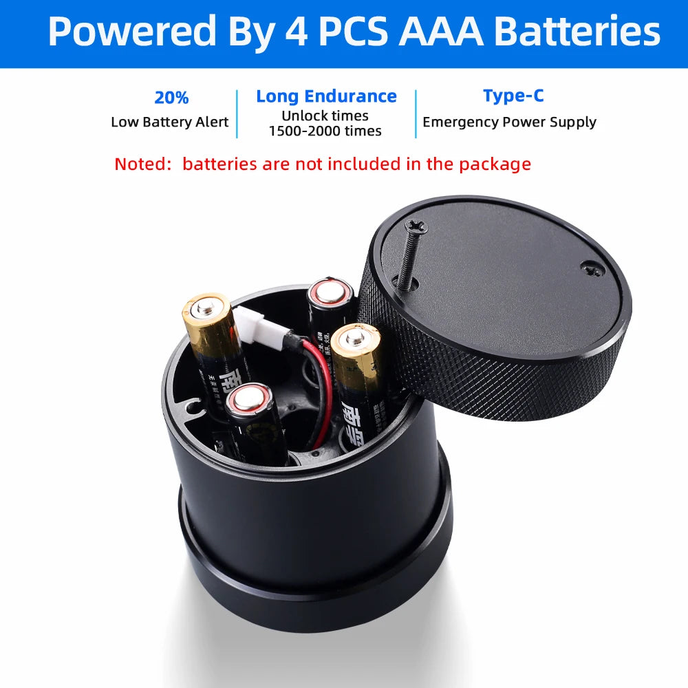 RAYKUBE L16A Tuya Bluetooth Smart Fingerprint Deadbolt Lock Keyless Round Knob Digital Electric Lock with APP/Key/Code Unlock
