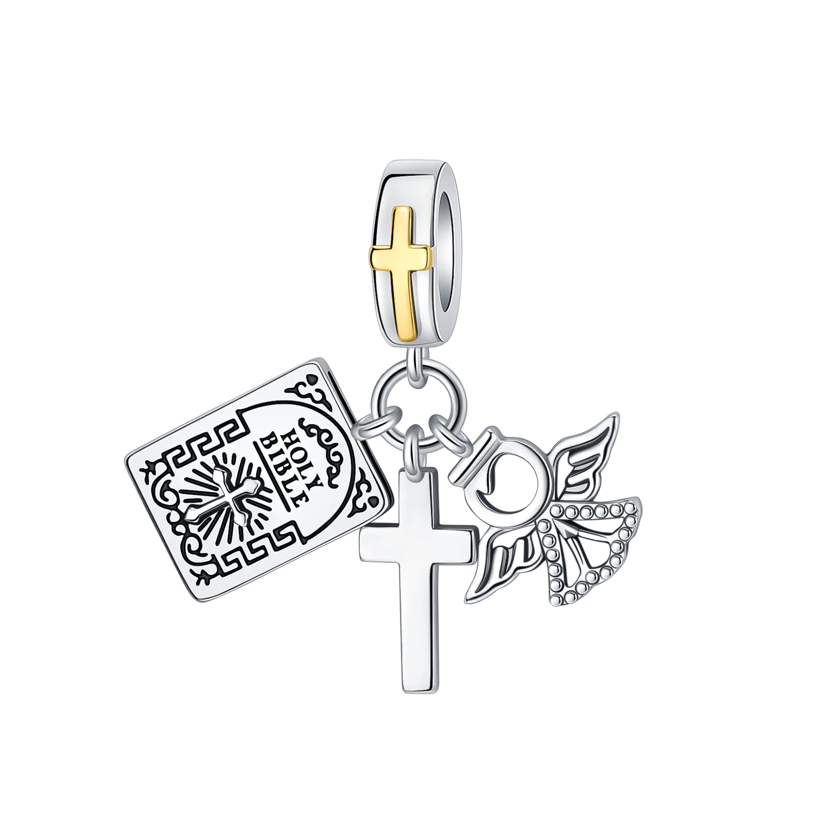 2024 New 925 Sterling Silver Bead Golden Heart-Shaped Lock Birthday Candle Charm Fit Bracelet DIY Women Jewelry