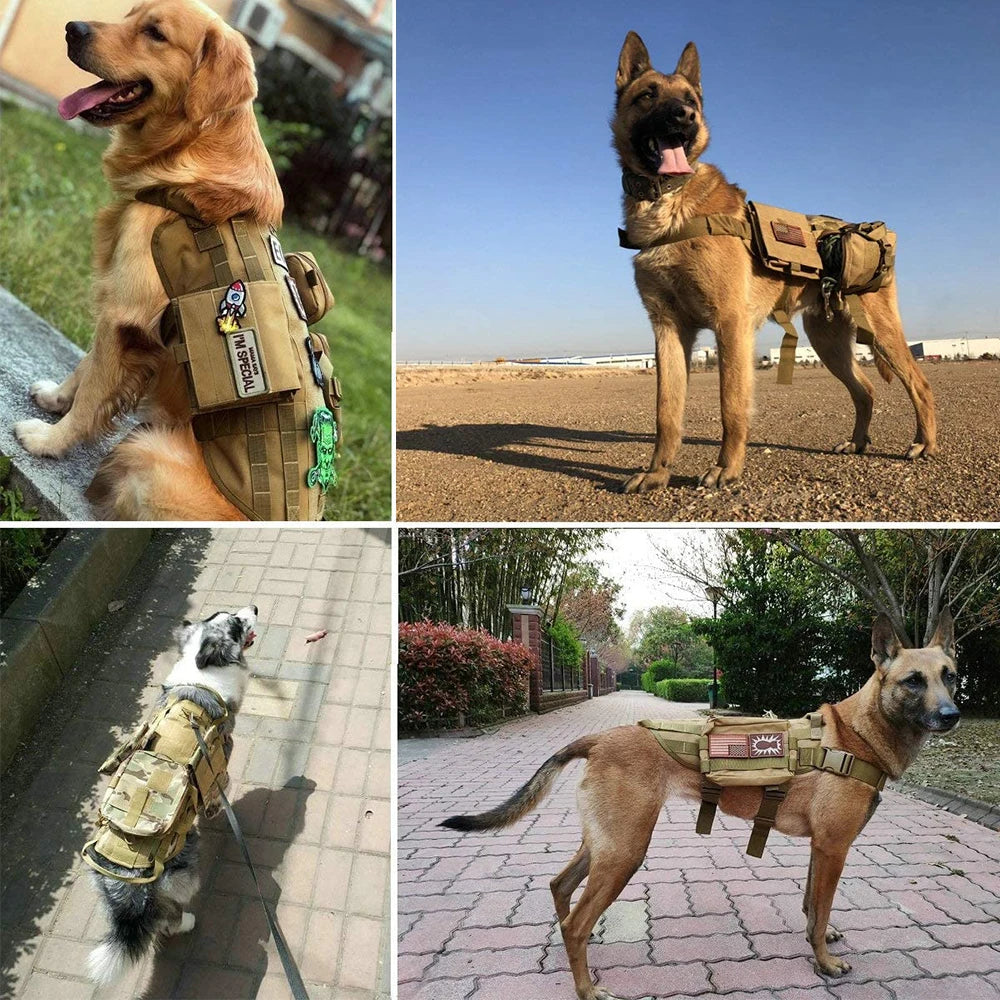 Camouflage Dog Harnesses Pet Tactical Dog Harness and Leash Set German Shepherd Malinois Training Vest For Dogs Accessories