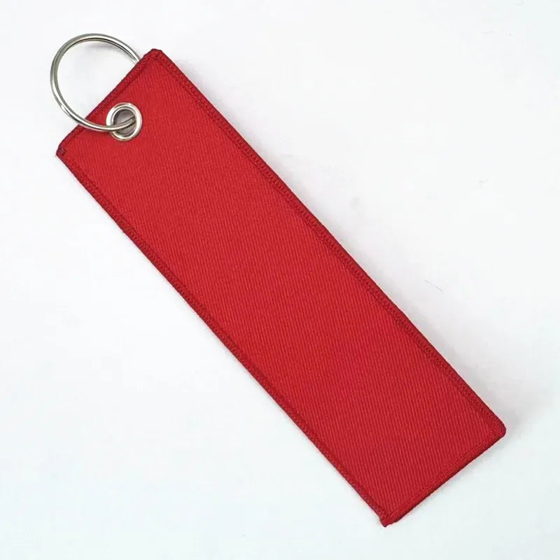 1PC Custom LOGO Keychain Blank Canvas Webbing Personalized Key Chains Motorcycle Popular Ribbon Weave Keyring Bag Accessory