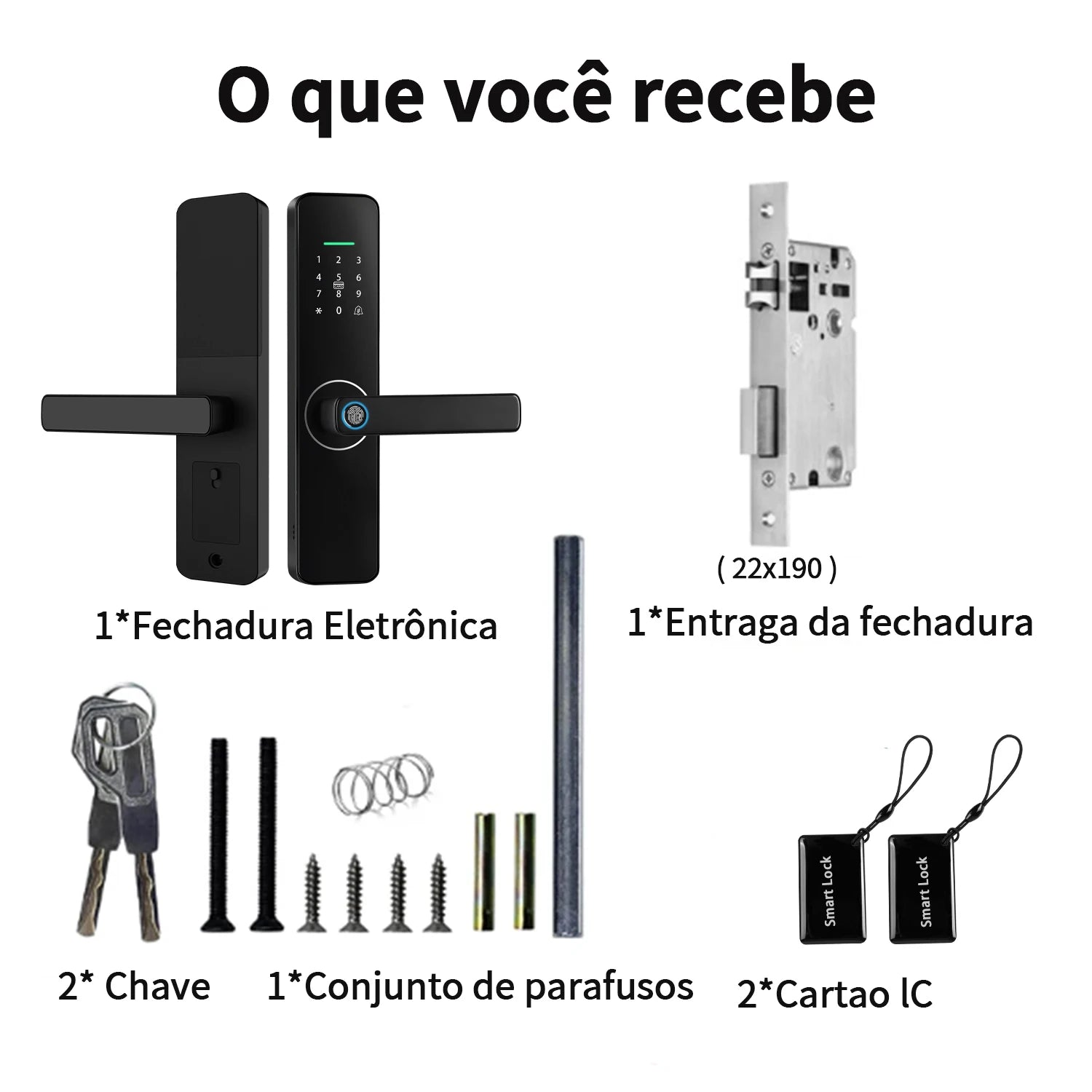 Do Brasil digital electronic lock tuya wifi smart lock biometric digital lock fingerprint lock for home house apartment