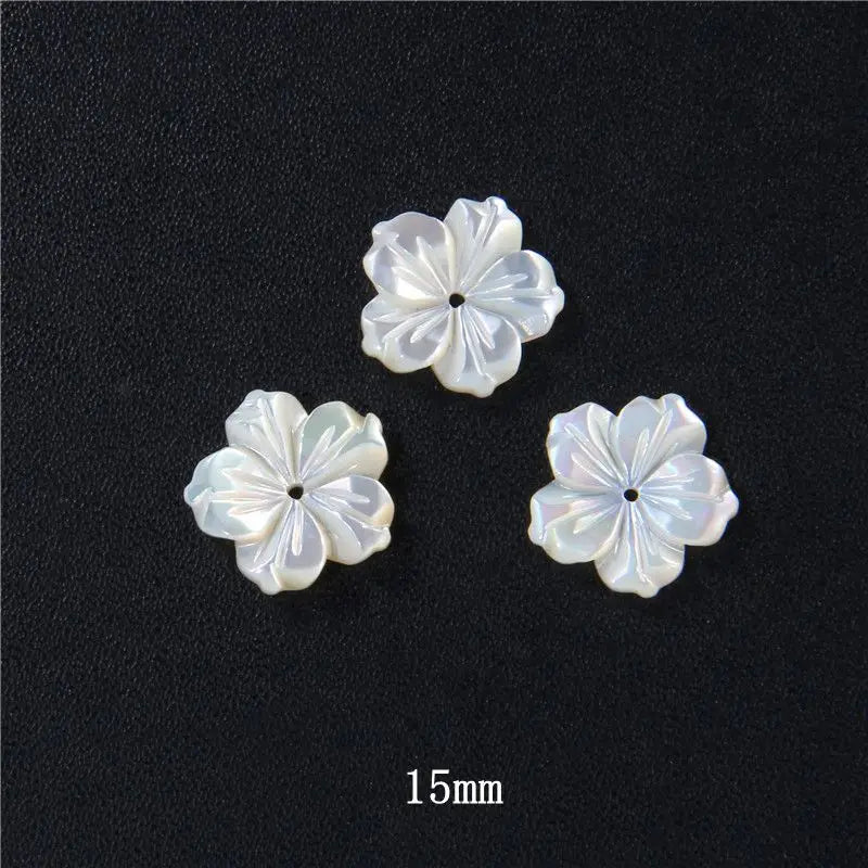 New In Natural Pearl Flower Shape Beads Mother of Pearl Charm Beads Natural Shell Bead for DIY Bracelet Necklaces Earrings Ring