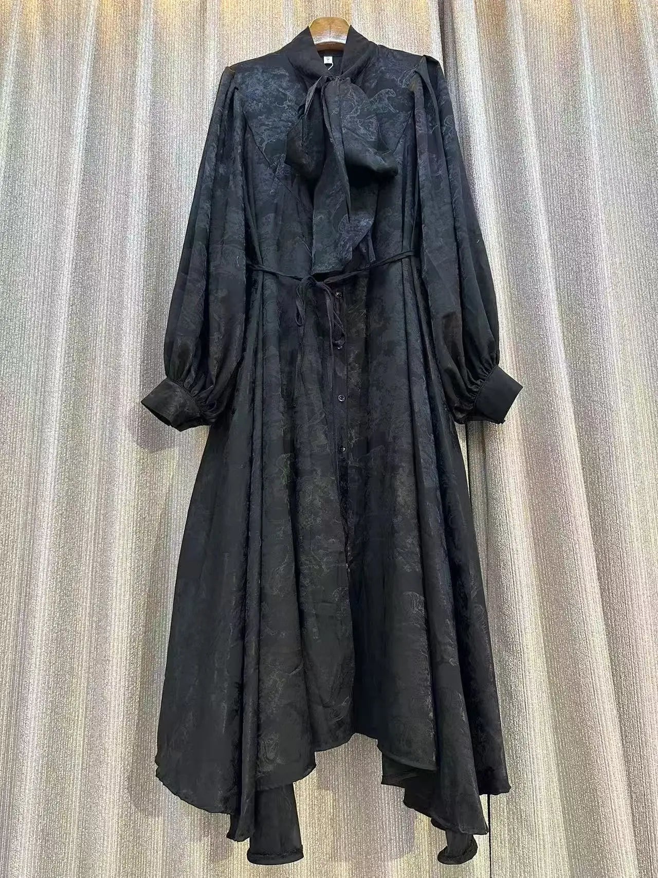 Jarlrysberg Luxury Bohemian Maxi Dress for Women Long Sleeve Irregular Print Loose Casual Vintage Fashion Party Dress New 2025