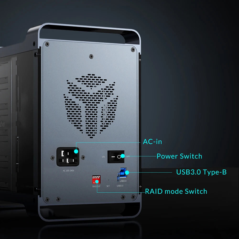 【OW Ship】Yottamaster 5Bay Hard Drive Enclosure USB C 5Gbps Type B SATA External Hard Drive Storage Case for 2.5" 3.5" HDD SSD