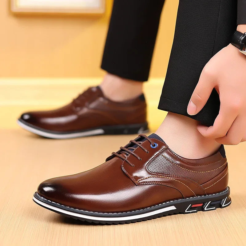 Customizable Men PU Shoes Leather Casual Shoes MNX402270