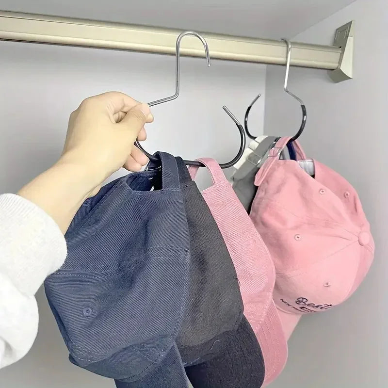 Durable Circle Ring Hat Hanger Versatile Steel Caps Round Hooks 5/10pcs Non-slip Hat Storage Hook Scarf Towel Tie Hanging Rack