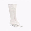 2026 Women's Modern Boots Fish Mouth Clip Toe Mid Heel Boot Fashionable Solid Thin High Heel Side Zipper High Tube Cool Boots