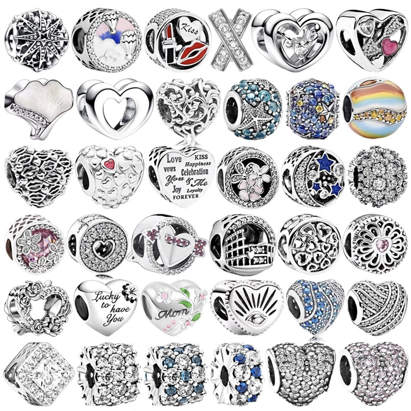 2026 Bestselling DIY Heart&Round Jewelry Gift Fit Original European Silver Bracelet Necklace Flower Charm Coffee Ice Cream Bead