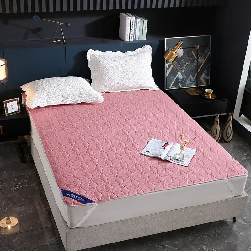 Sandwich Cotton Quilted Bed Protector Pad Waterproof Elderly Children Mother Child Anti-urine Leakage Bed Mat Sheets Bedspread